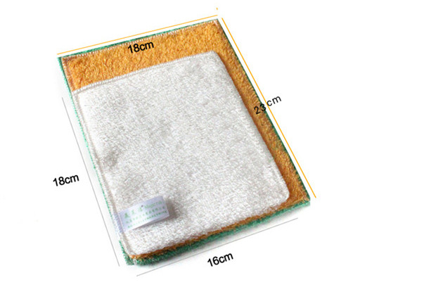 Bamboo Fiber Cloth Oil Removal Dishcloth Oil-Free Double Layer kitchen towel
