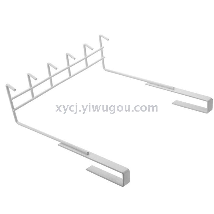 Multi-functional iron art cabinet hook kitchen nail-free seamless kitchenware storage rack creative hole free hook row
