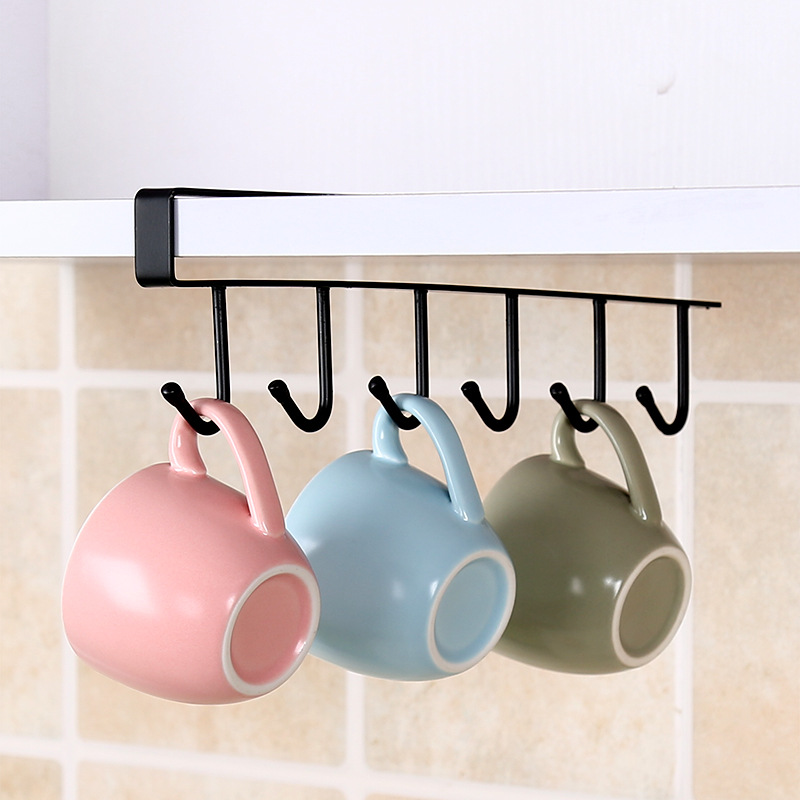 Creative Layered Lower Rack Iron Cabinet Rack Punch-Free Storage Seamless Multi-Functional Hook Storage Rack