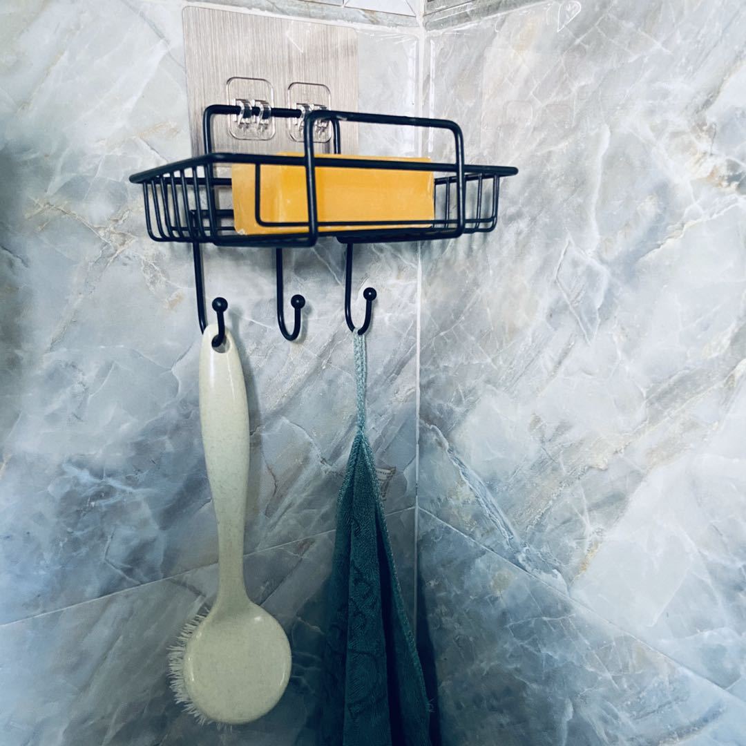 Iron Punch Free Soap Box Wall Hanging Soap Holder Household Bathroom Bathroom Drain with Hook Soap Holder Soap Holder Iron Punch Free Soap Box Wall Hanging Soap Holder Household Bathroom Bathroom Drain with Hook Soap Holder Soap Holder