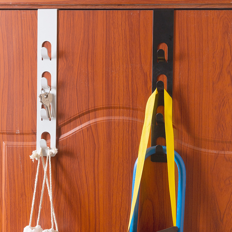Creative Iron Door Hook Multi-Functional Hanger on the Door Coat Hook Storage Rack Seamless Punch-Free Hook