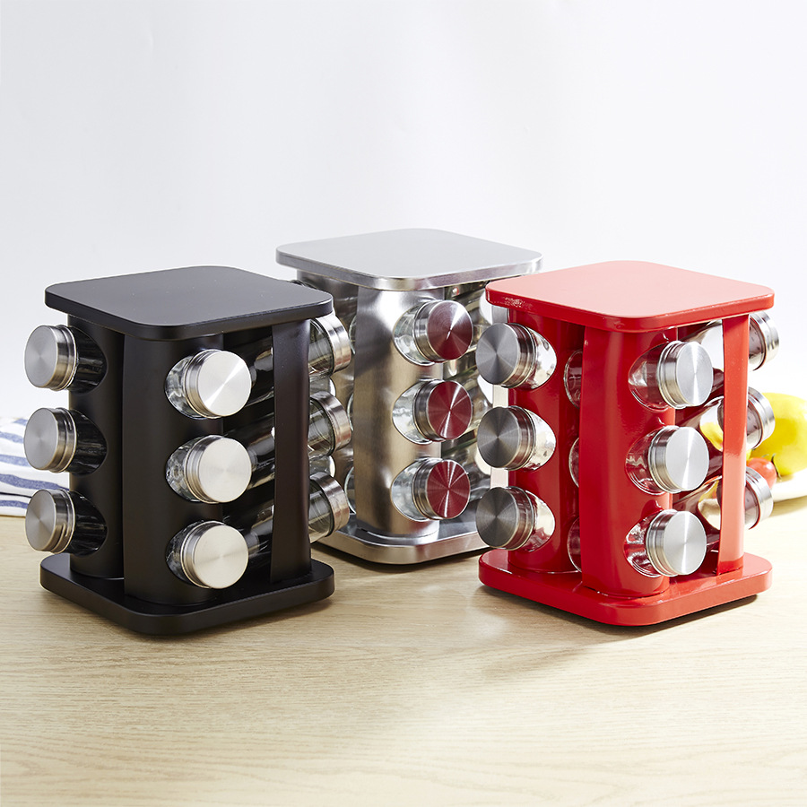 Amazon&#039;s new hot style kitchen supplies stainless-steel seasoning bottle, rotating seasoning bottle and glass can set