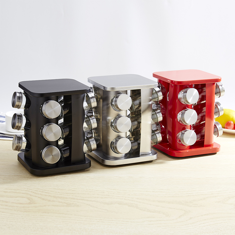 Amazon&#039;s new hot style kitchen supplies stainless-steel seasoning bottle, rotating seasoning bottle and glass can set