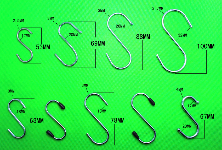 S Hook SShape Hook Daily Metal Clothes Bag Hanging Hook Supermarket Hardware Iron Hanging Hook Kitchen Hook Spot