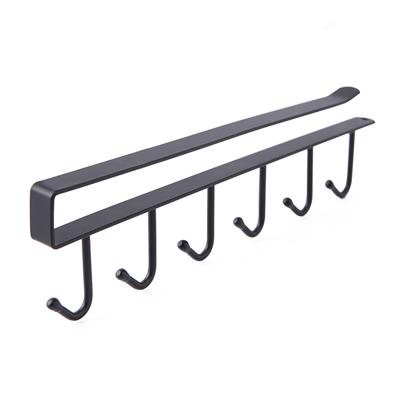 Multi-Functional Row Hook 6-Piece Wardrobe Organizer Kitchen Partition Hook Iron Art Cabinet Storage Hanger