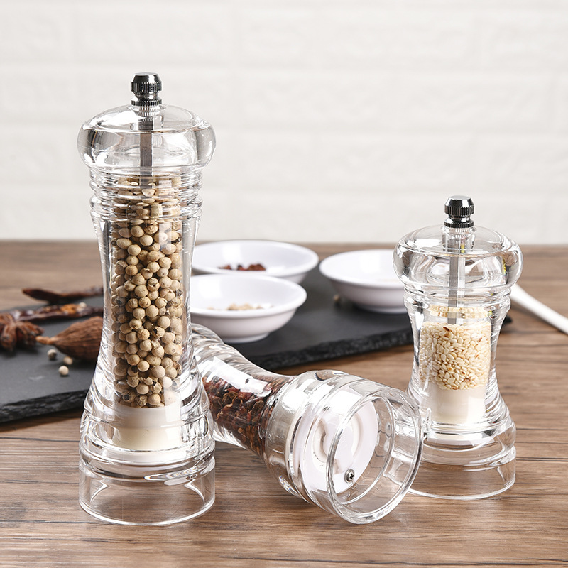grinder transparent pepper grinder manual pepper grinder ceramic core multipurpose seasoning bottle kitchen tools