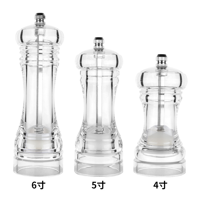grinder transparent pepper grinder manual pepper grinder ceramic core multipurpose seasoning bottle kitchen tools