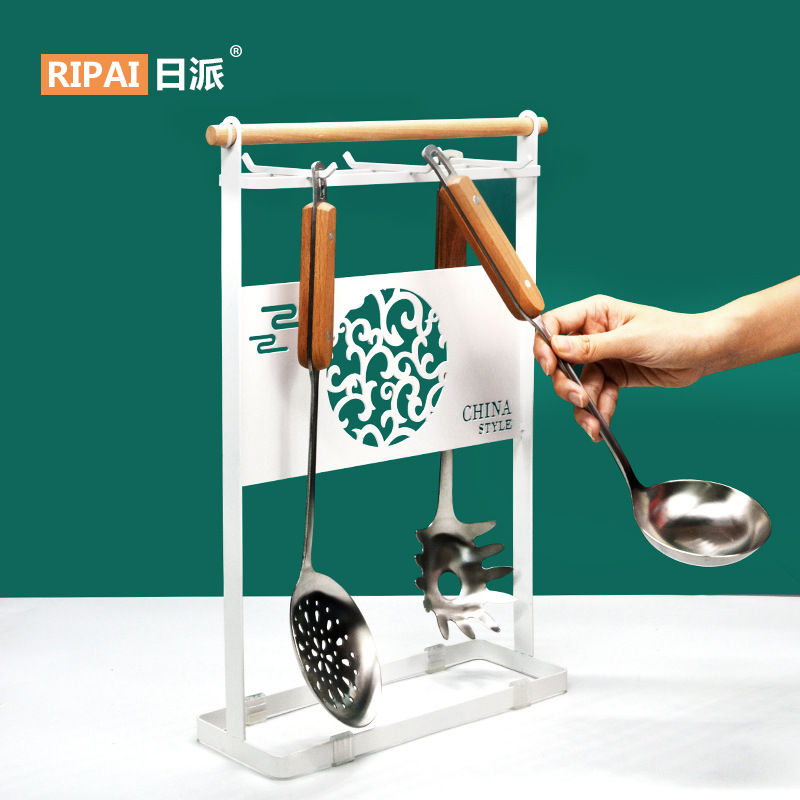 Ri Pai Home National Fashion Kitchenware Rack Soup Spoon and Spatula Storage Rack Kitchen Table 6 Multi Hook Iron Storage Rack