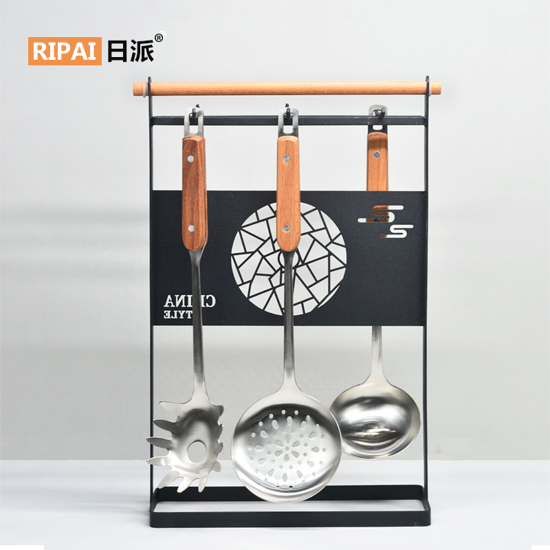 Ri Pai Home National Fashion Kitchenware Rack Soup Spoon and Spatula Storage Rack Kitchen Table 6 Multi Hook Iron Storage Rack