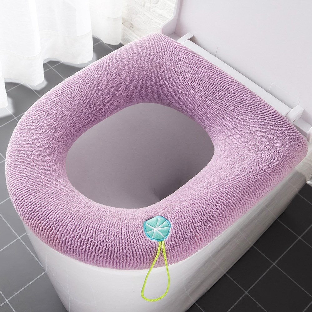 Toilet Cushion Seat Cushion Thickened Four Seasons Toilet Seat Cover Knitted Toilet Seat Washable Domestic Toilet Ferrule