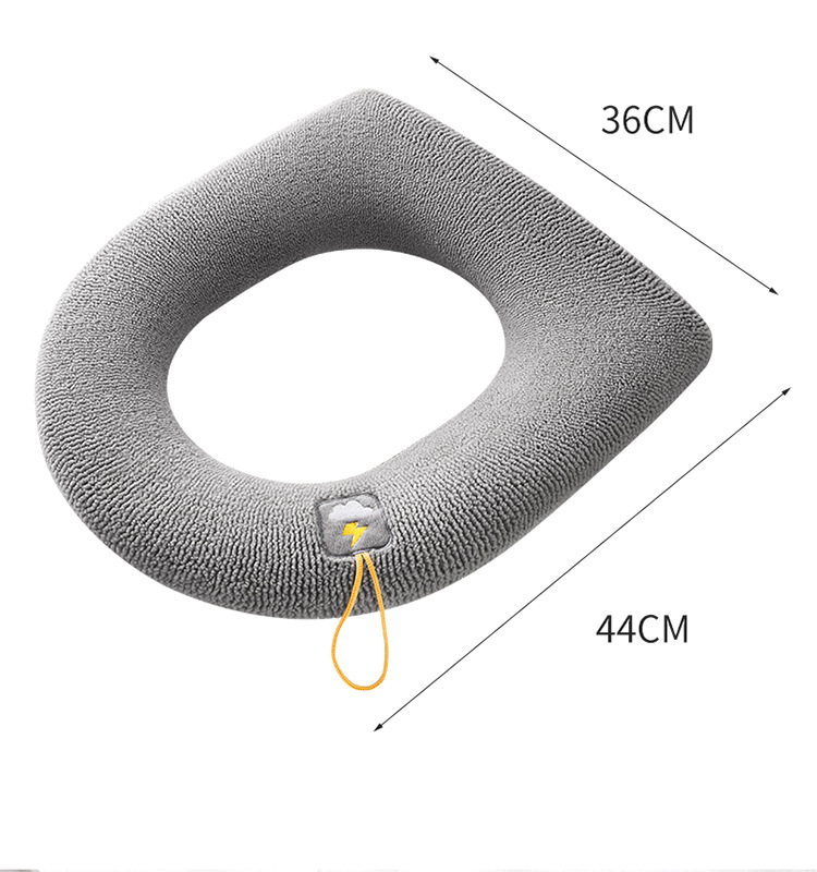 Toilet Cushion Seat Cushion Thickened Four Seasons Toilet Seat Cover Knitted Toilet Seat Washable Domestic Toilet Ferrule