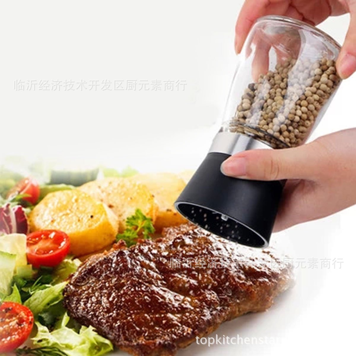Stainless steel manual pepper grinder seasoning bottle kitchen supplies Black pepper grinder glass grinder