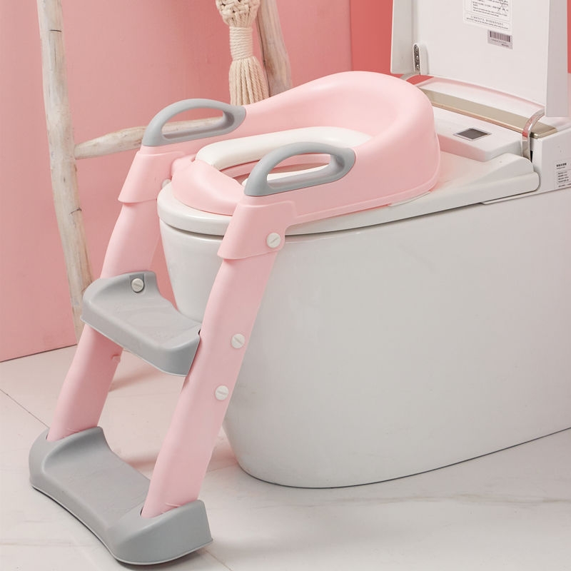 Large Children Sitting Stool Soft Seat Cushion with Armrest New Armrest Toilet Ladder