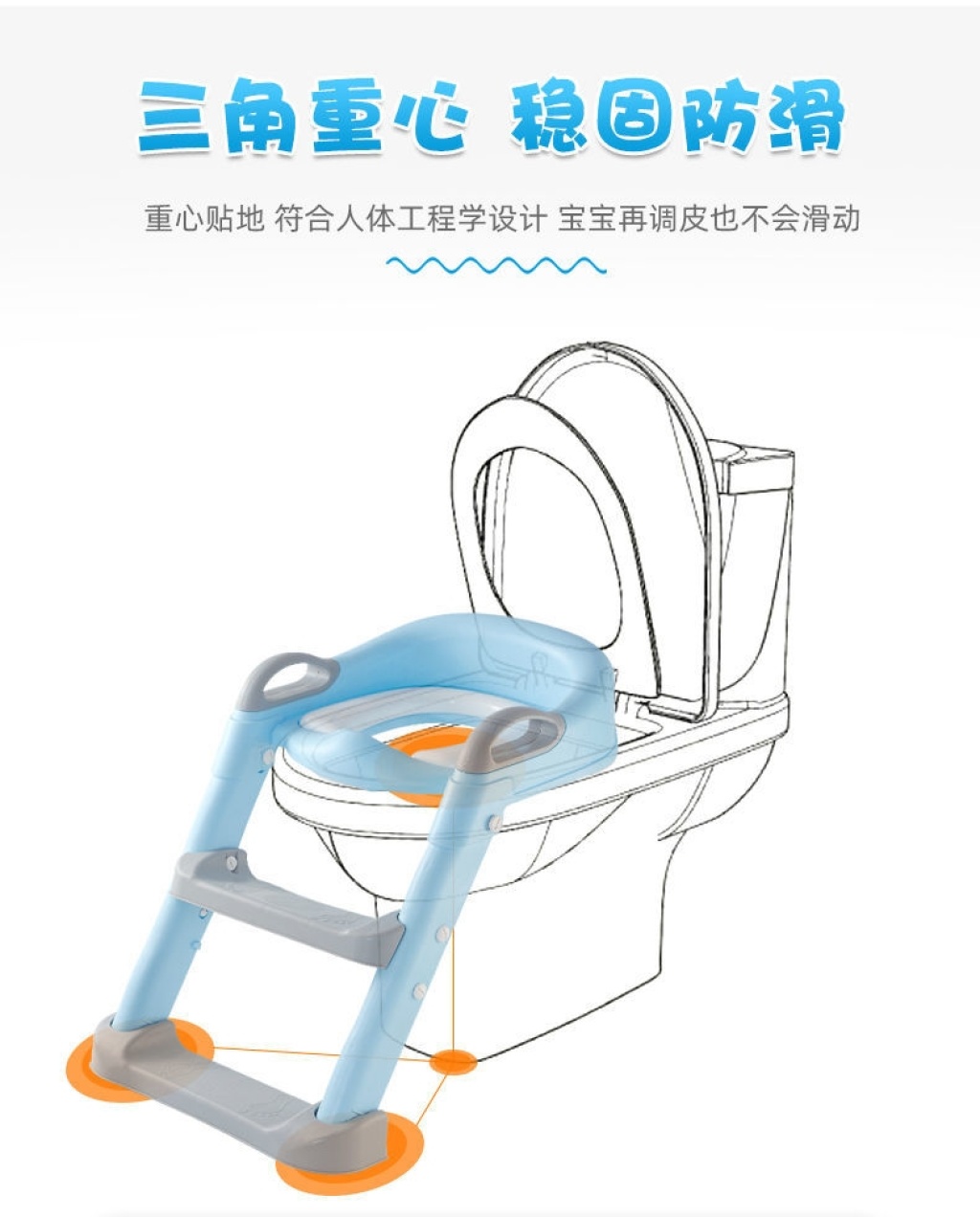 Large Children Sitting Stool Soft Seat Cushion with Armrest New Armrest Toilet Ladder