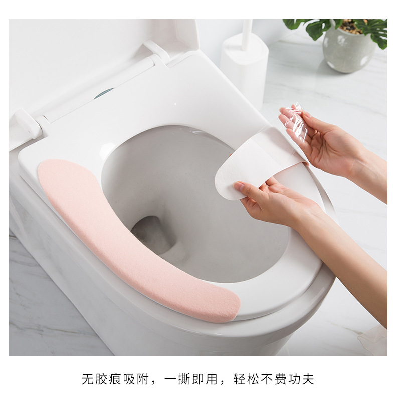 Washable Four Seasons Toilet Seat Cover Pad Plush Cute Nordic Cushion Repeated Use Happy Day Waterproof Closestool Cushion Universal