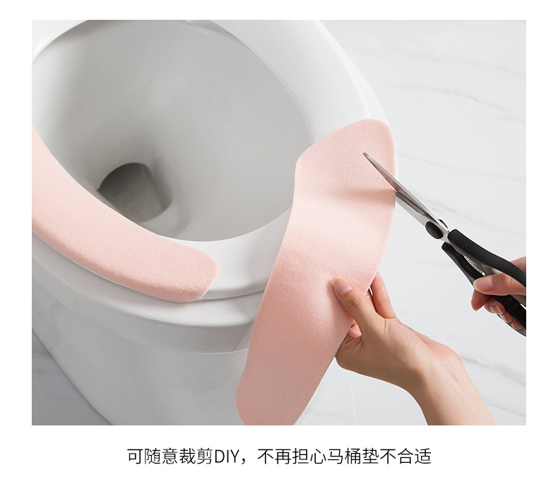 Washable Four Seasons Toilet Seat Cover Pad Plush Cute Nordic Cushion Repeated Use Happy Day Waterproof Closestool Cushion Universal