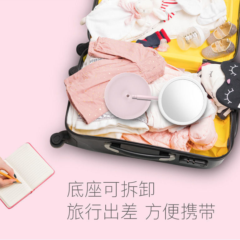 Internet Celebrity Led Make-up Mirror Desktop Dormitory with Light TikTok Dressing Mirror Women's Convenient Portable Makeup Small Mirror