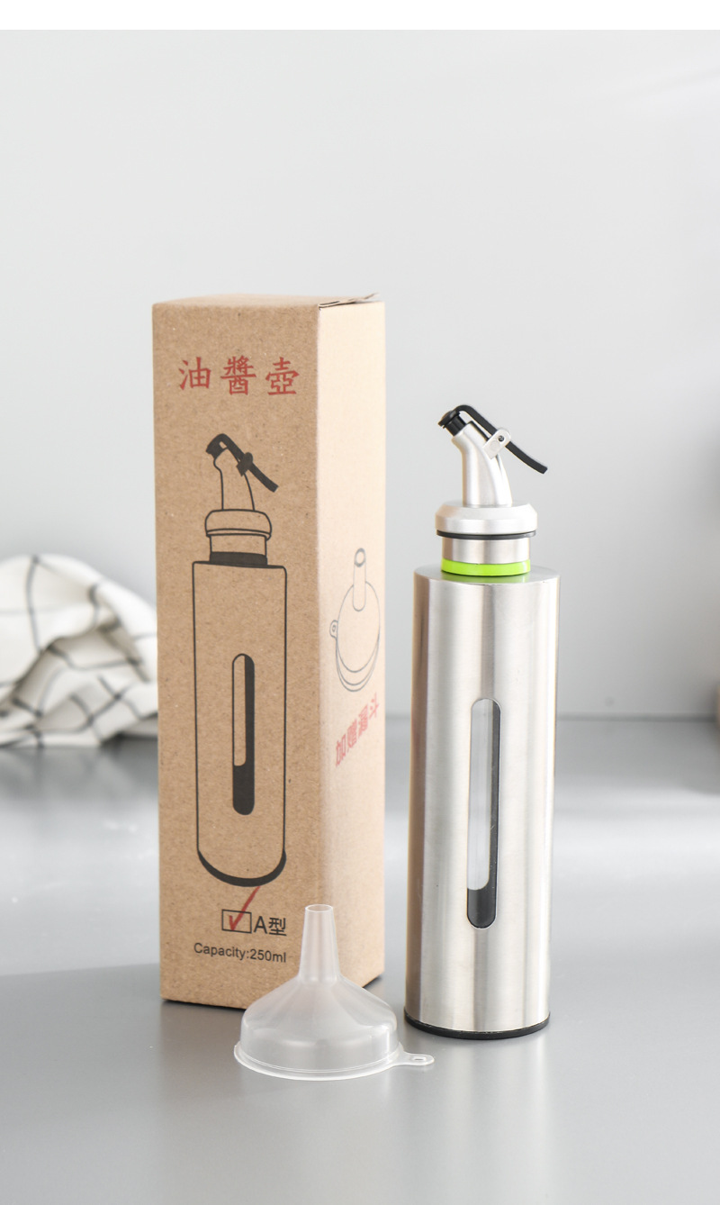 control oil bottle stainless steel leakproof seasoning bottle kitchen soy sauce vinegar cooking wine seasoning bottle