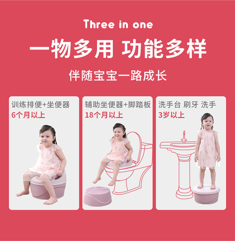 New High-End Three-in-One Children's Toilet Widen and Thicken 360 Degrees Pu Soft Cushion Boys and Girls Multifunctional Toilet
