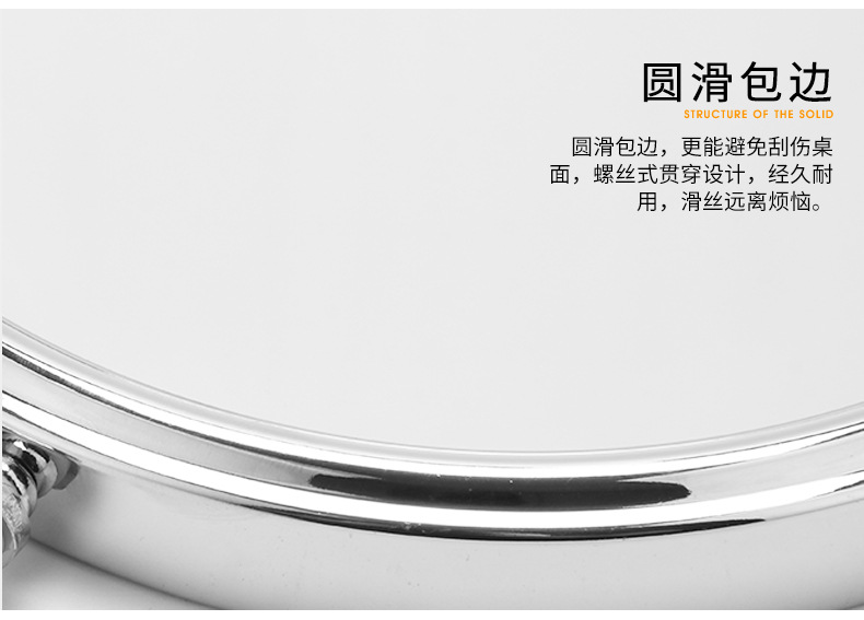 Double-Sided Wall-Mounted Cosmetic Mirror Telescopic Makeup Mirror Hairdressing Mirror Metal Makeup Mirror Dressing Mirror Factory Direct Sales