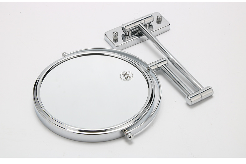 Double-Sided Wall-Mounted Cosmetic Mirror Telescopic Makeup Mirror Hairdressing Mirror Metal Makeup Mirror Dressing Mirror Factory Direct Sales