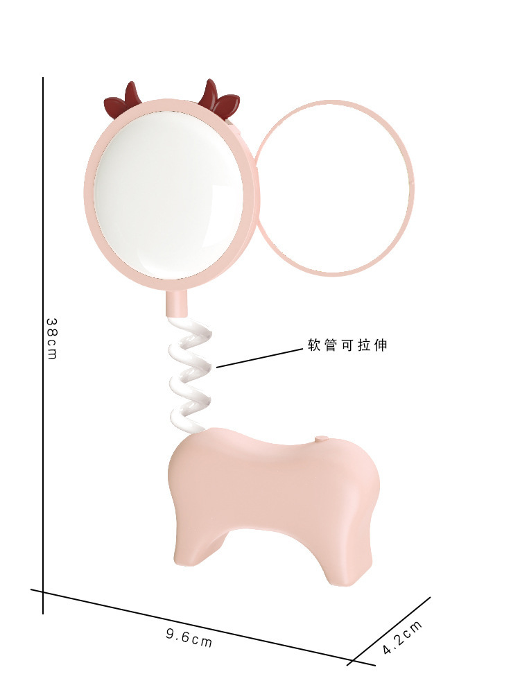 Cartoon Cosmetic Mirror Table Lamp Learning Dormitory Dressing Mirror