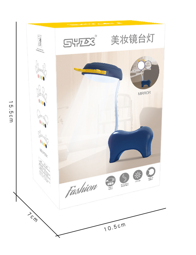 Cartoon Cosmetic Mirror Table Lamp Learning Dormitory Dressing Mirror