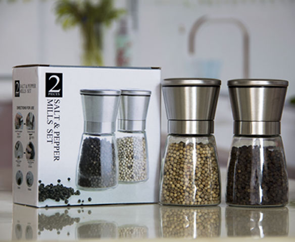 Spot amazon style hot pepper the grinder 304 stainless steel pepper the grinder seasoning bottle set