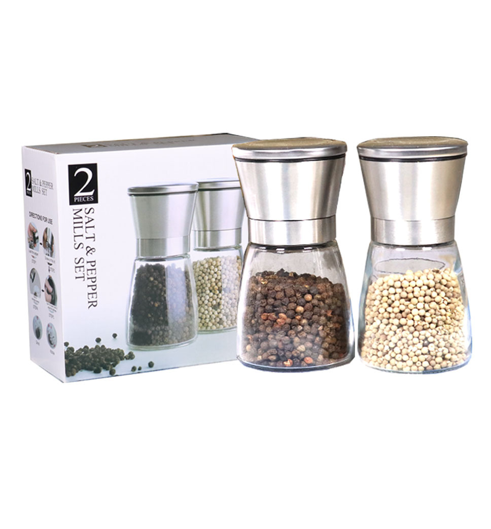 Spot amazon style hot pepper the grinder 304 stainless steel pepper the grinder seasoning bottle set