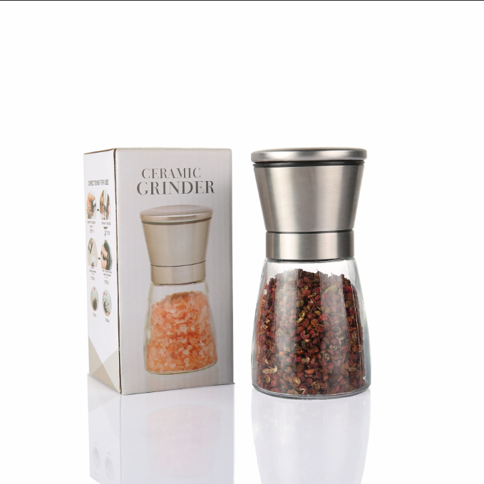 Spot amazon style hot pepper the grinder 304 stainless steel pepper the grinder seasoning bottle set
