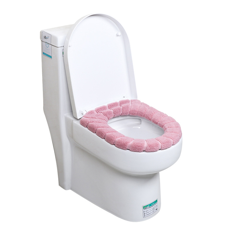 Toilet Cushion Seat Cushion Thickened Four Seasons Toilet Seat Cover Knitted Toilet Seat Washable Domestic Toilet Ferrule