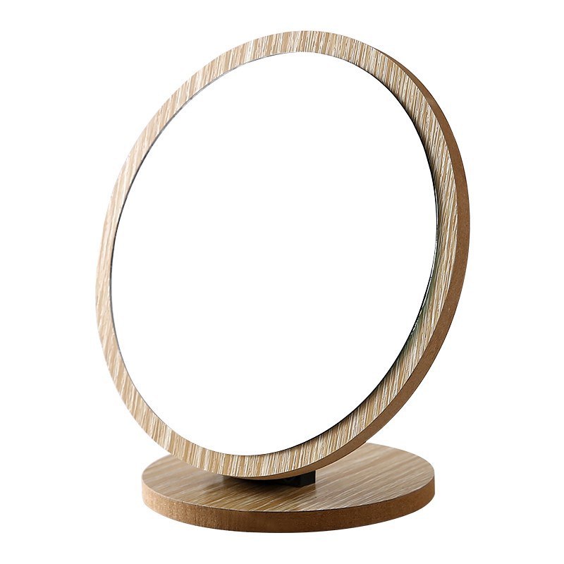 Desktop Makeup Mirror Folding Dormitory Mirror Internet Celebrity Wooden Household Desk Can Stand Small Mirror Female Hairdressing Mirror Dressing Mirror