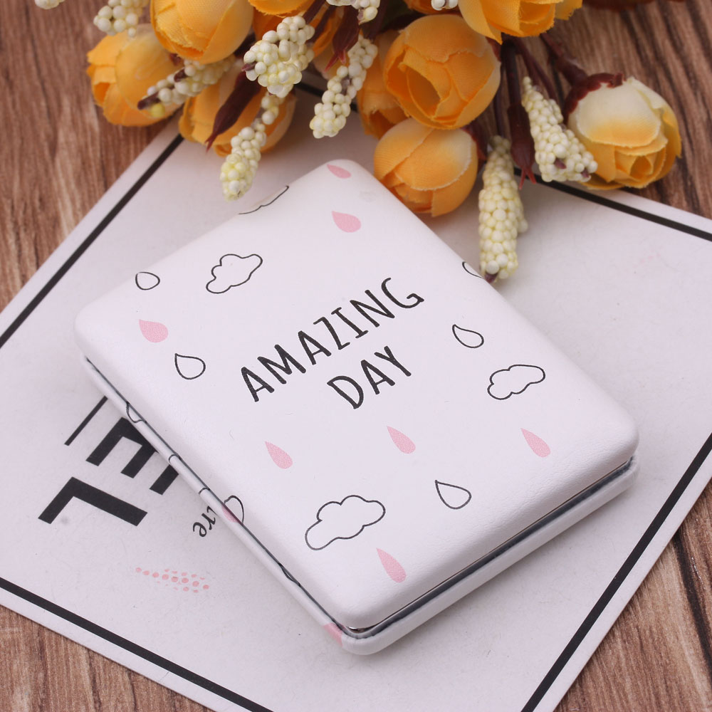 10 Yuan Store Supply Fashion Leather Surface Mirror Makeup on the Go Dressing Mirror Mini-Portable Folding Mirror Double Mirror 10 Yuan Store Supply Fashion Leather Surface Mirror Makeup on the Go Dressing Mirror Mini-Portable Folding Mirror Double Mirror