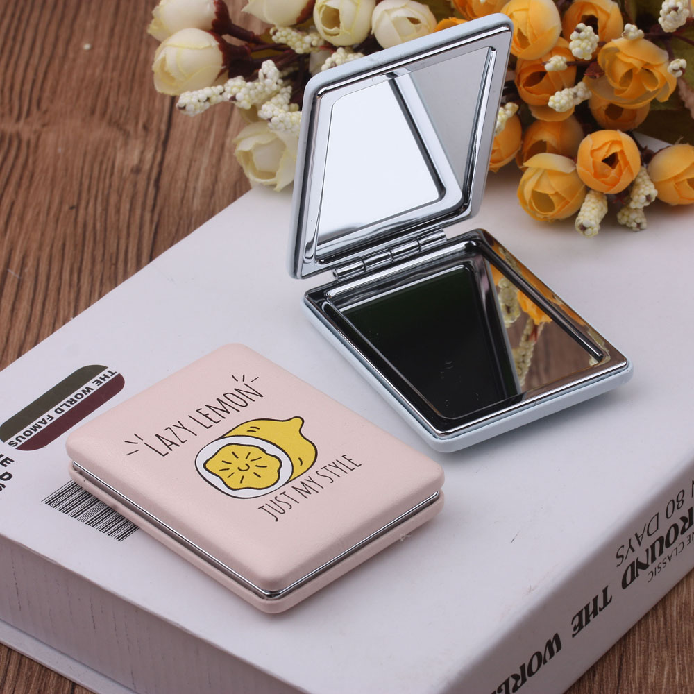 10 Yuan Store Supply Fashion Leather Surface Mirror Makeup on the Go Dressing Mirror Mini-Portable Folding Mirror Double Mirror 10 Yuan Store Supply Fashion Leather Surface Mirror Makeup on the Go Dressing Mirror Mini-Portable Folding Mirror Double Mirror