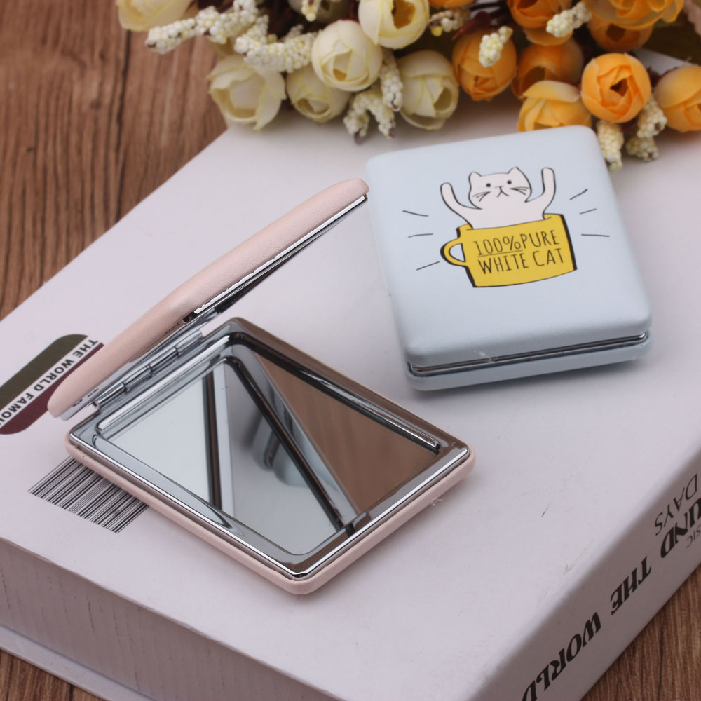 10 Yuan Store Supply Fashion Leather Surface Mirror Makeup on the Go Dressing Mirror Mini-Portable Folding Mirror Double Mirror 10 Yuan Store Supply Fashion Leather Surface Mirror Makeup on the Go Dressing Mirror Mini-Portable Folding Mirror Double Mirror