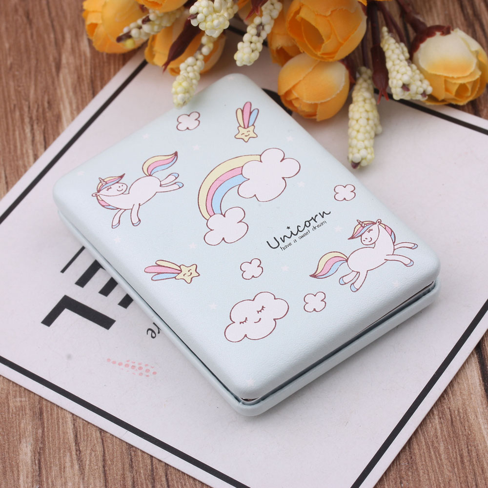 10 Yuan Store Supply Fashion Leather Surface Mirror Makeup on the Go Dressing Mirror Mini-Portable Folding Mirror Double Mirror 10 Yuan Store Supply Fashion Leather Surface Mirror Makeup on the Go Dressing Mirror Mini-Portable Folding Mirror Double Mirror