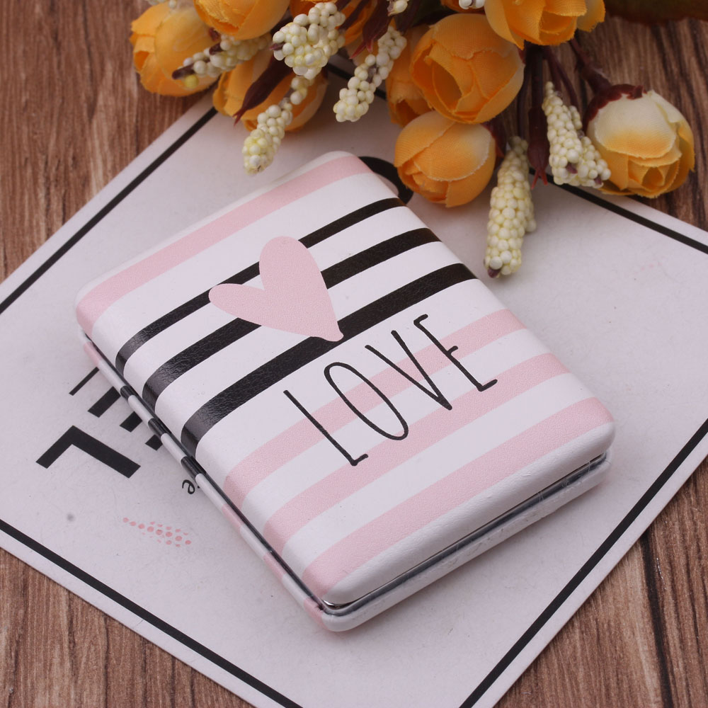 10 Yuan Store Supply Fashion Leather Surface Mirror Makeup on the Go Dressing Mirror Mini-Portable Folding Mirror Double Mirror 10 Yuan Store Supply Fashion Leather Surface Mirror Makeup on the Go Dressing Mirror Mini-Portable Folding Mirror Double Mirror