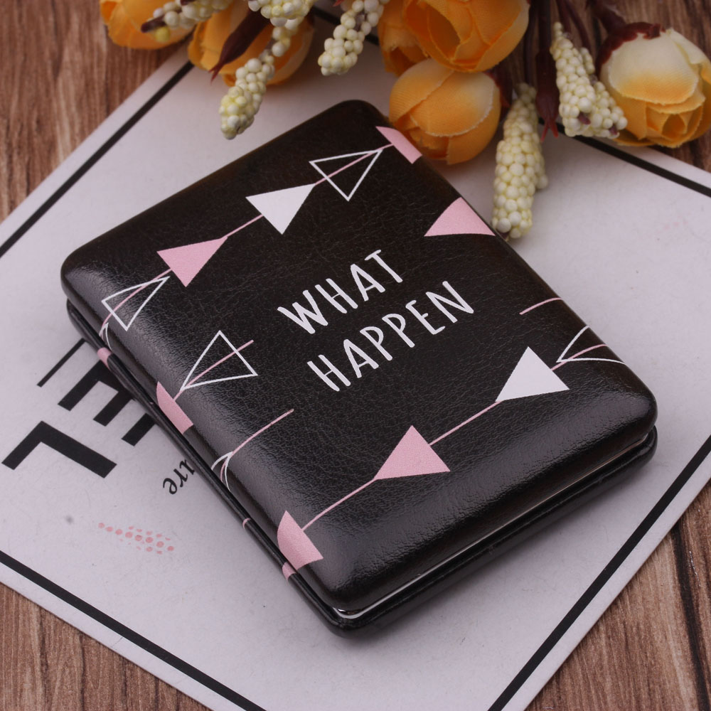 10 Yuan Store Supply Fashion Leather Surface Mirror Makeup on the Go Dressing Mirror Mini-Portable Folding Mirror Double Mirror 10 Yuan Store Supply Fashion Leather Surface Mirror Makeup on the Go Dressing Mirror Mini-Portable Folding Mirror Double Mirror