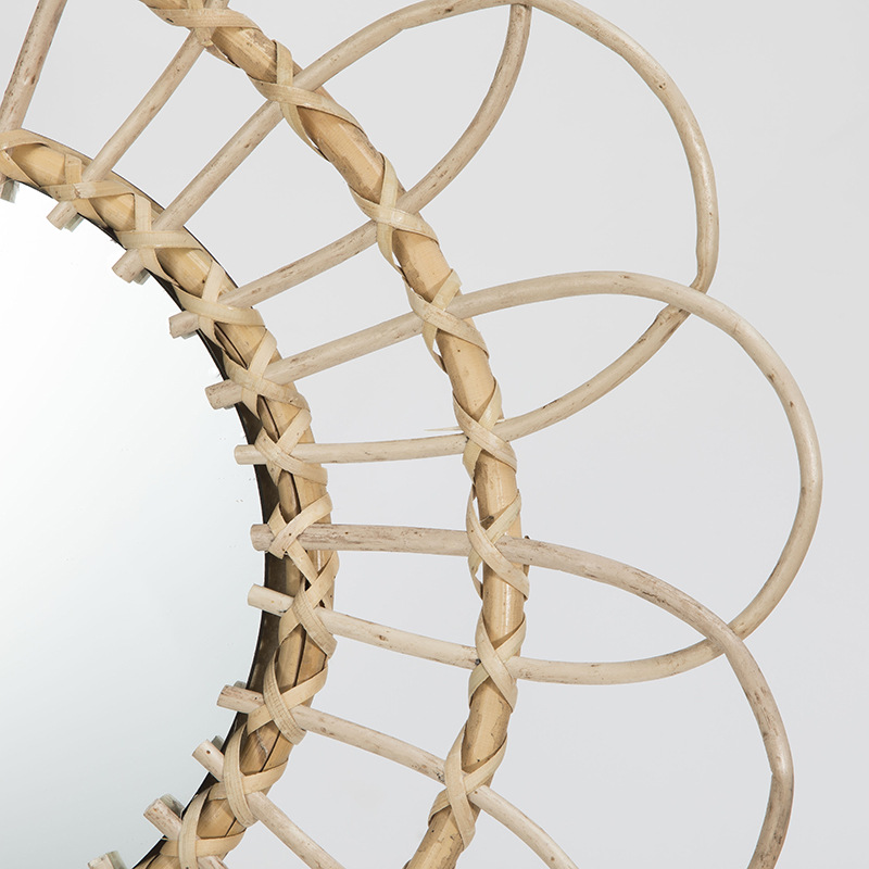 Wicker Decorative Mirror Nordic Rattan Mirror Hand-Knitted B & B Decorative Mirror Wall Hanging Decoration Photography Dressing Mirror Wicker Decorative Mirror Nordic Rattan Mirror Hand-Knitted B & B Decorative Mirror Wall Hanging Decoration Photography Dressing Mirror