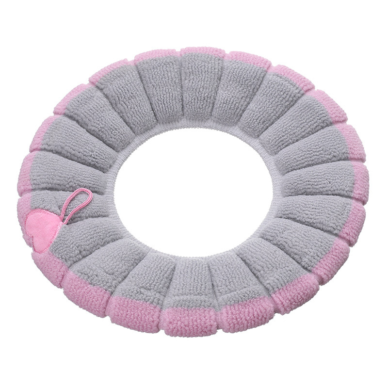 New Toilet Cushion Seat Cushion Universal Plush Toilet Seat Cover Autumn and Winter Warm Toilet Seat Cover Cute Knitting Handle Toilet Mat