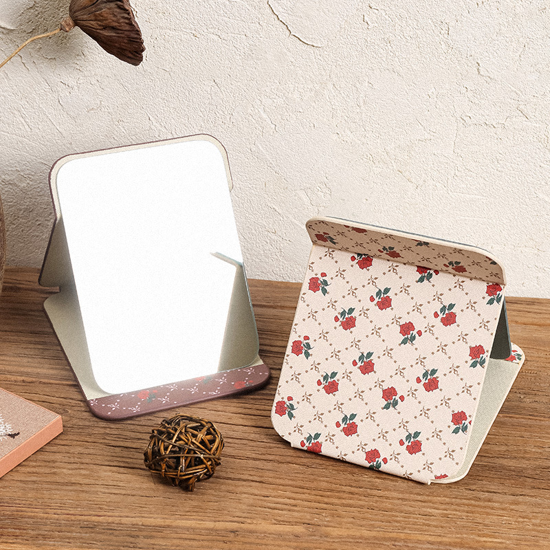 Creative Folding Mirror Makeup Mirror Portable Portable Small Mirror Desktop HD Student Dormitory Dressing Mirror Mirror