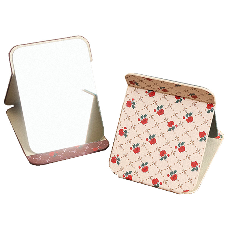 Creative Folding Mirror Makeup Mirror Portable Portable Small Mirror Desktop HD Student Dormitory Dressing Mirror Mirror