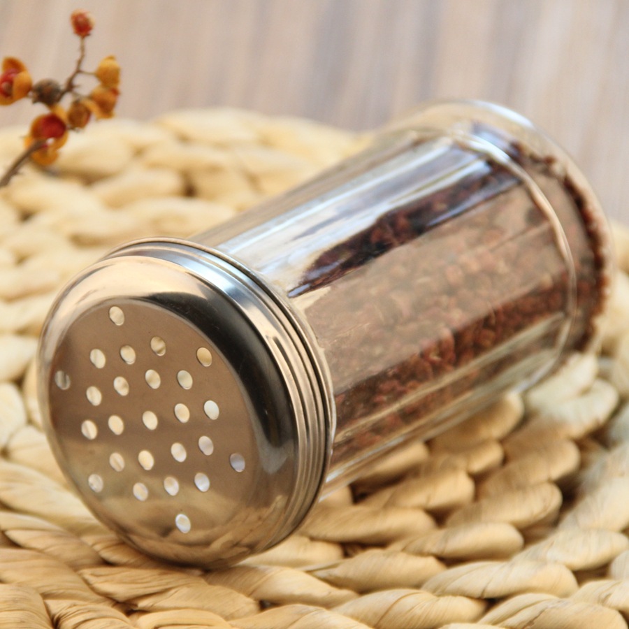 Fashion Simple Vertical Pattern Kitchen Glass Seasoning Bottle Spice Jar Sealed Moisture-Proof Household Multi-Functional Seasoning Bottle