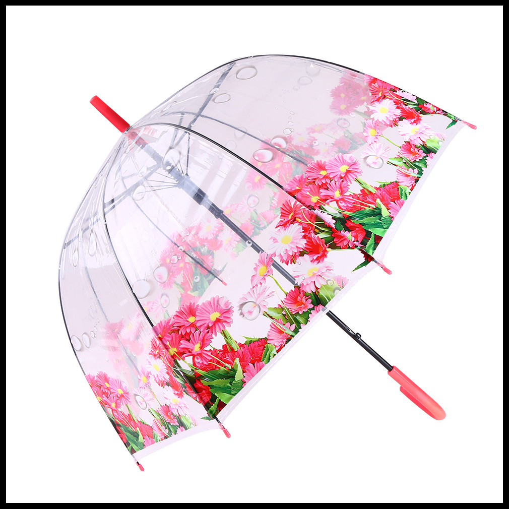 New Sunscreen Umbrella Hand-Painted Flowers Portable Folding Student Transparent Umbrella Illustration Straight Handle Umbrella New Sunscreen Umbrella Hand-Painted Flowers Portable Folding Student Transparent Umbrella Illustration Straight Handle Umbrella
