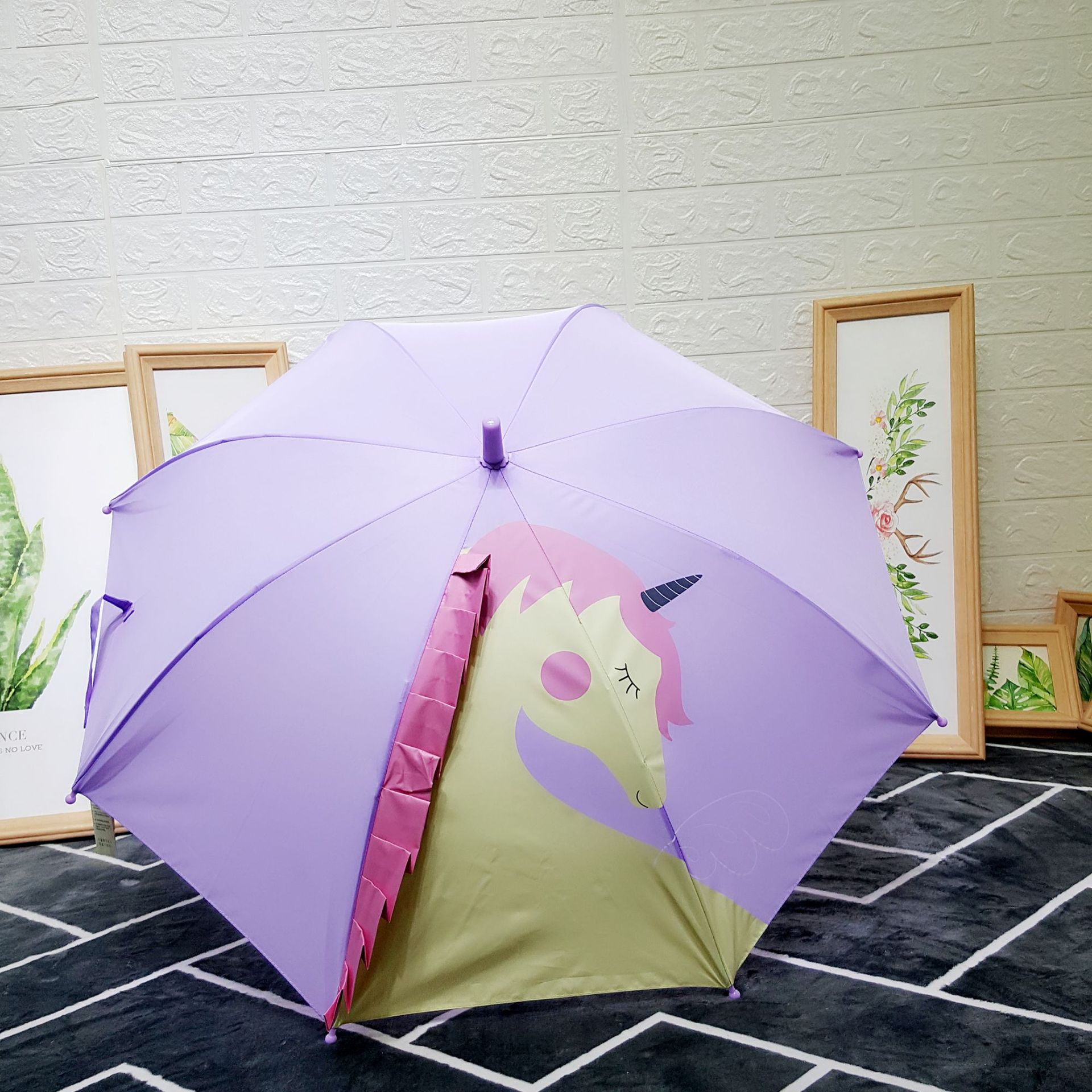 Customized Children&#039;s Umbrella Pet Cute Animal Ears Cartoon Umbrella with Straight Shank Long Handle Children&#039;s Umbrella