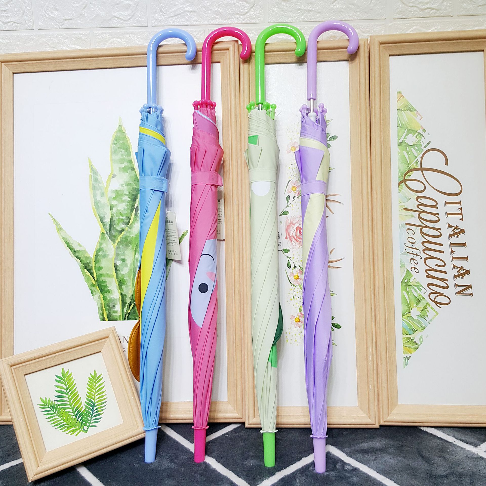 Customized Children's Umbrella Pet Cute Animal Ears Cartoon Umbrella with Straight Shank Long Handle Children's Umbrella
