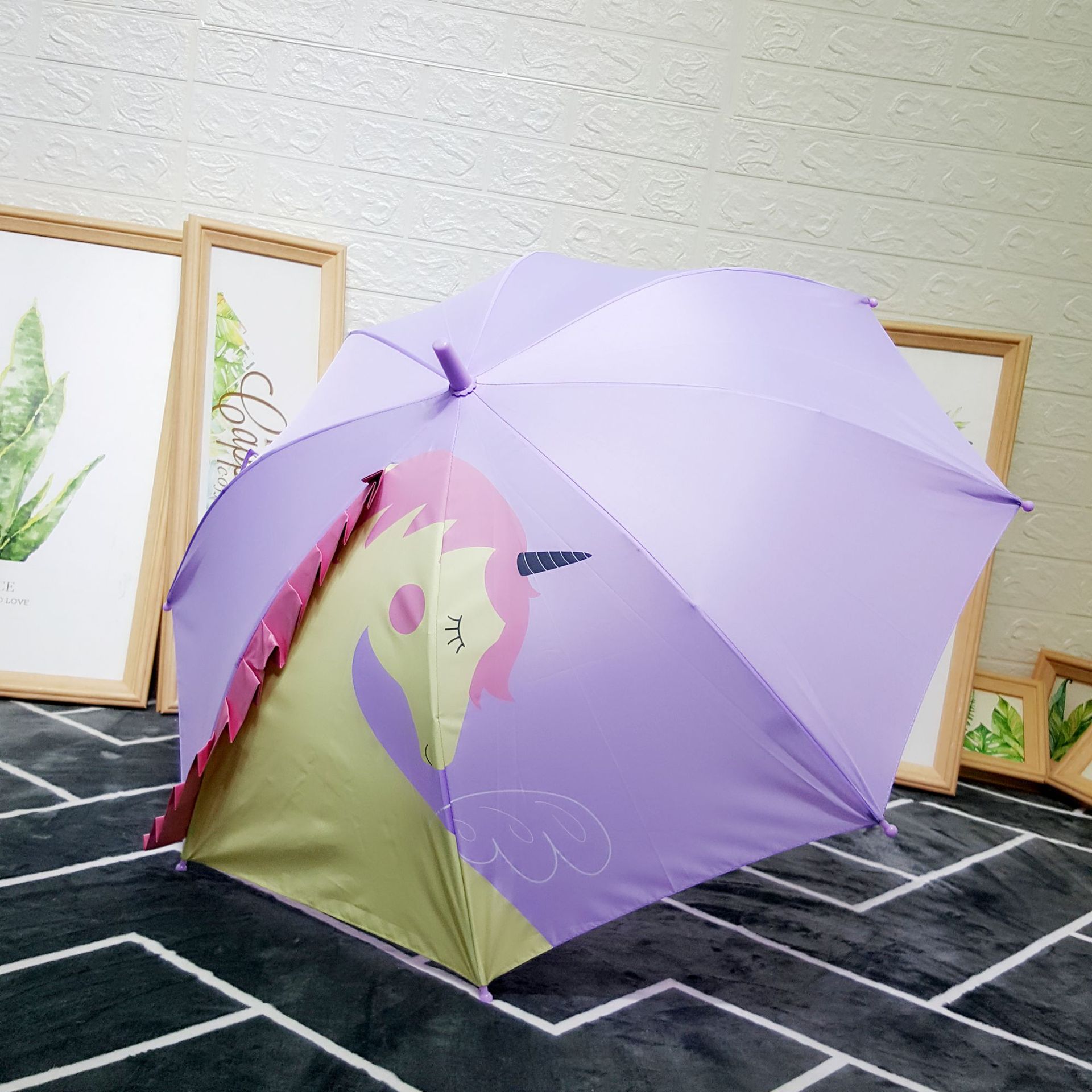Customized Children's Umbrella Pet Cute Animal Ears Cartoon Umbrella with Straight Shank Long Handle Children's Umbrella