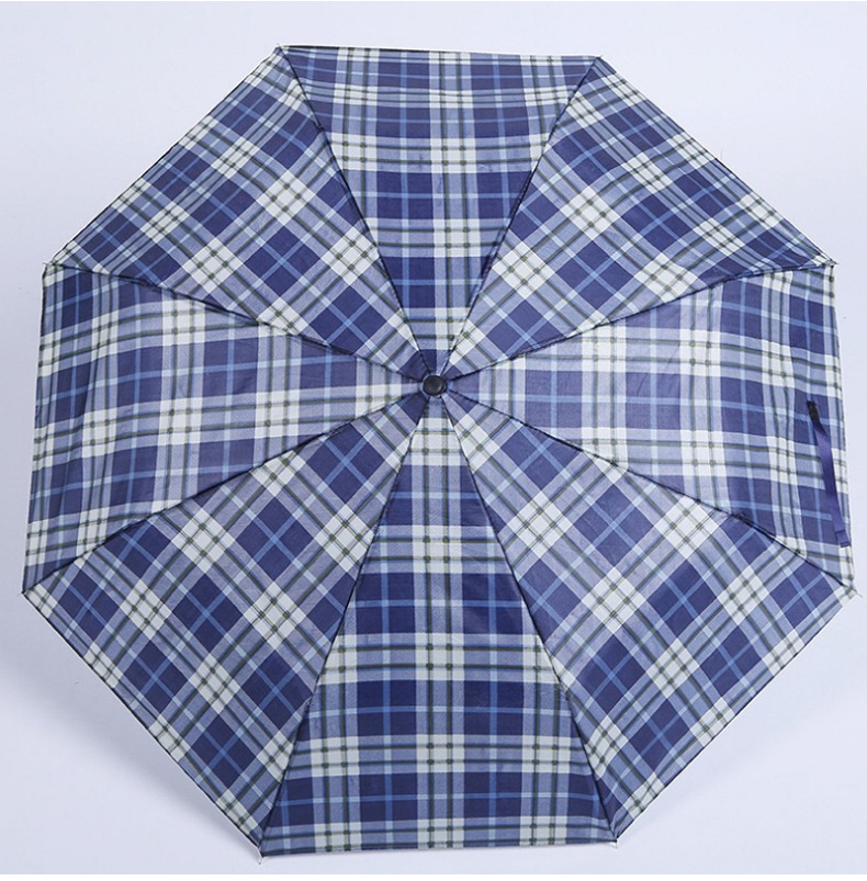 Umbrella Super Mini Triple Folding Umbrella Checkered Umbrella Plain Color Umbrella Sun Umbrella Foreign Trade Umbrella