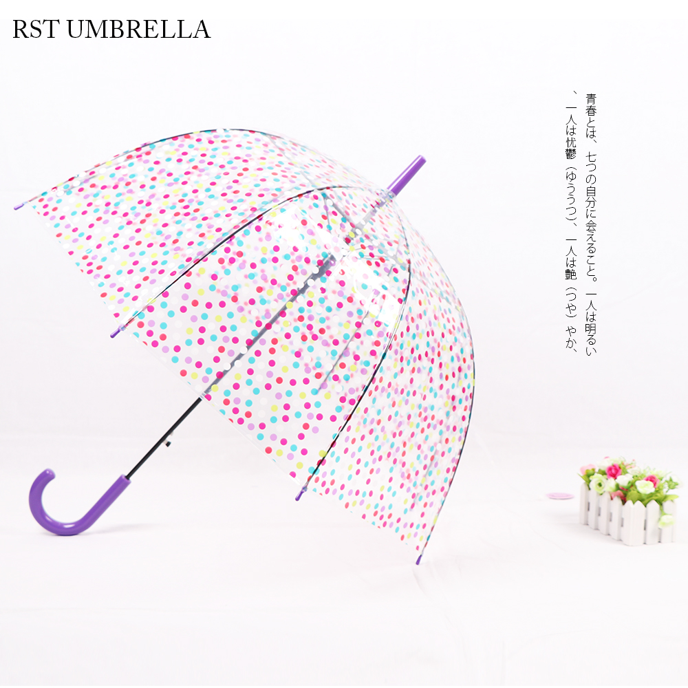 RST022 dot umbrella long handle transparent umbrella straight handle umbrella wholesale