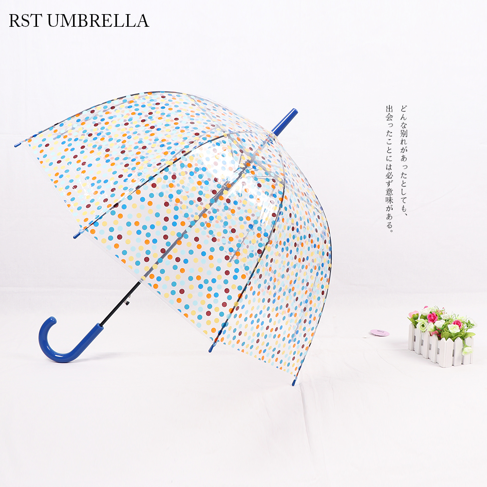 RST022 dot umbrella long handle transparent umbrella straight handle umbrella wholesale